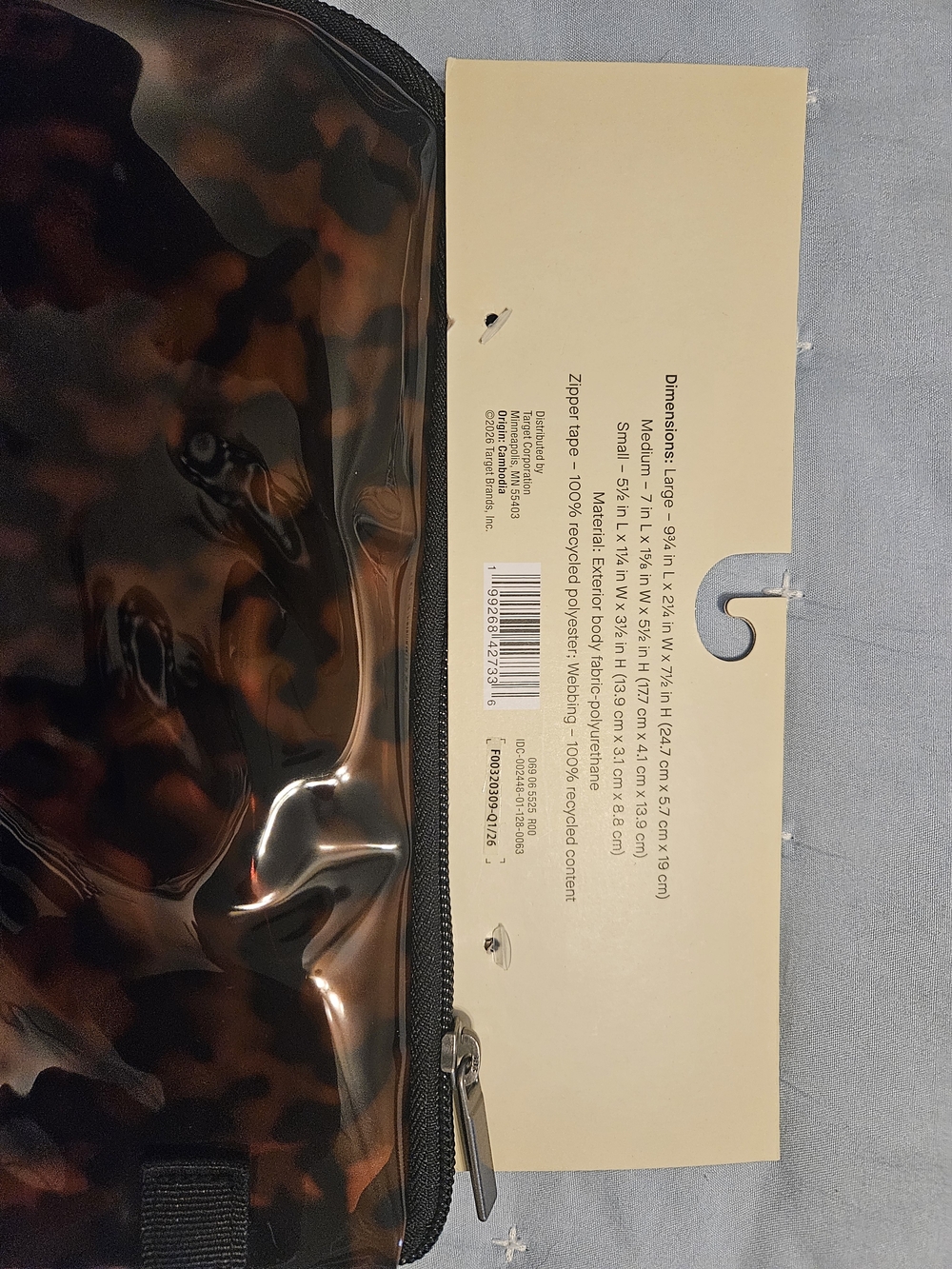 Men's Tortoiseshell Clear Pouch Set - Brown/Black - Picture 2 of 2